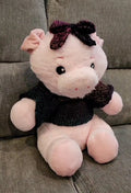 Stuffed Pig with Sweater and a Bow