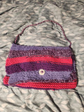 Hand Knit Purple and Pink Bag